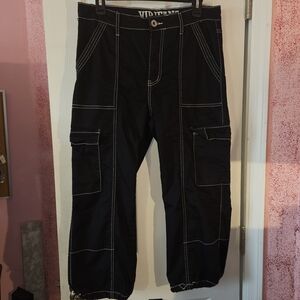 VIP Black Joggers with White Stitching